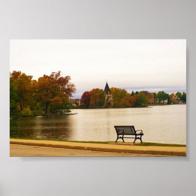 Affiche Lac Fowler en automne, WI (Devant)