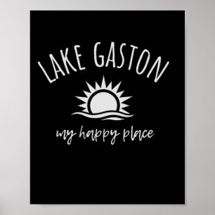 Affiche Lac Gaston Mon Endroit Heureux Bateau Pêche Campin