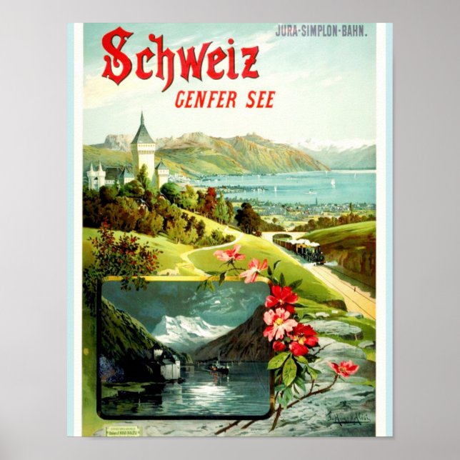 Affiche Lac Genève Suisse (Devant)