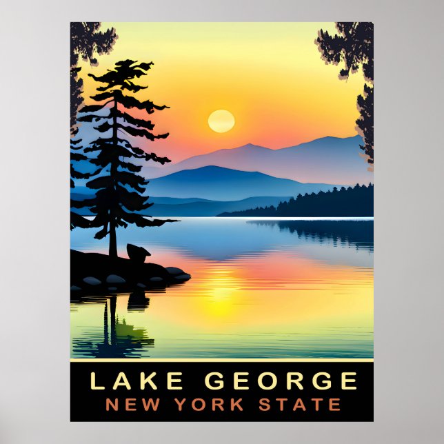 Affiche Lac George, État de New York, Voyage (Devant)