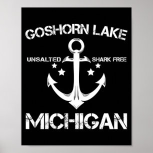 Affiche Lac Goshorn Michigan pêche drôle camping été