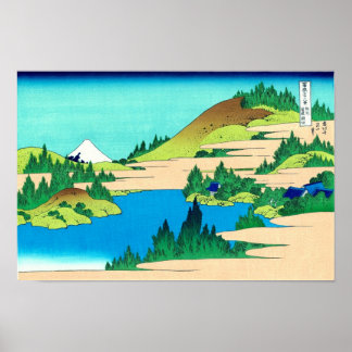 Affiche Lac Hakone, Hokusai Art Japonais