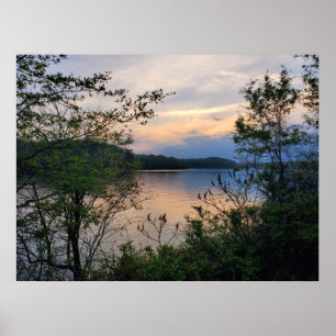Affiche Lac Hartwell Mountain Lake Sunset