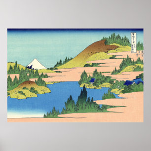 Affiche Lac Hokusai Hakone dans la province de Sagami