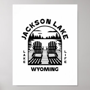 Affiche Lac Jackson Wyoming Plein air Vintage 2 
