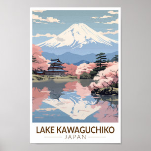 Affiche Lac Kawaguchiko Japon Voyage Art Vintage