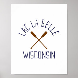 Affiche Lac La Belle Wisconsin Extérieur Vintage 