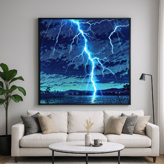 Affiche Lac Lightning - Illustration Style Nature Art (Créateur téléchargé)
