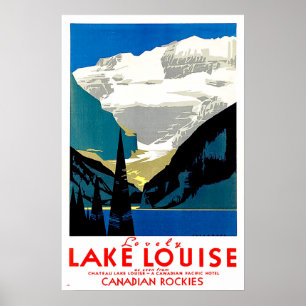 Affiche Lac Louise, Rocheuses canadiennes, Canada, vintage