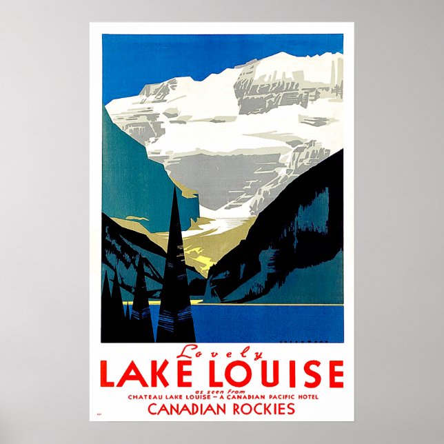 Affiche Lac Louise, Rocheuses canadiennes, Canada, vintage (Devant)