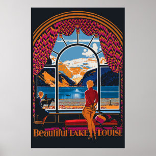 Affiche Lac Louise, vue depuis la fenêtre, Canada