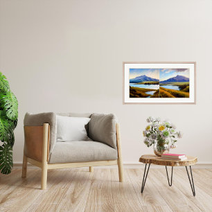 Affiche Lac Mangamahoe Diptych - Art en toile Imprimer