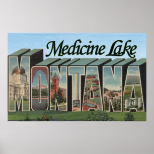 Affiche Lac medicine, Montana