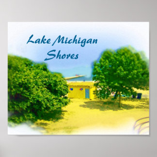 Affiche Lac Michigan Rive de Chicago Beach