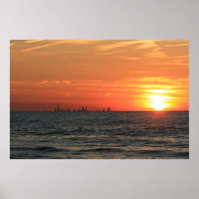 Affiche Lac Michigan Sunset 1 (Devant)