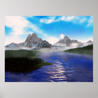 Affiche lac miroir