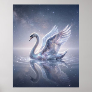 Affiche Lac Miroir du Cygne Cosmique