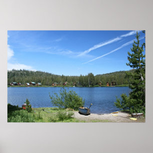 Affiche Lac mountain, canoës