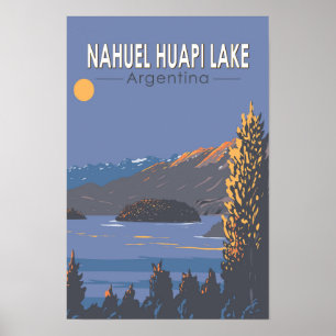 Affiche Lac Nahuel Huapi Argentine Voyage Art Rétro