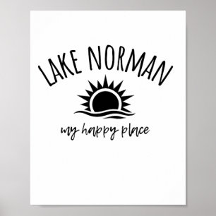 Affiche Lac Norman Mon Endroit Heureux Nc Bateau Pêche Cam