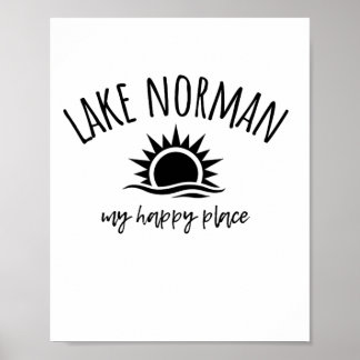 Affiche Lac Norman Mon Endroit Heureux Nc Bateau Pêche Cam