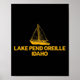 Affiche Lac Pend Oreille Idaho Plein Air Vintage Avant Et
