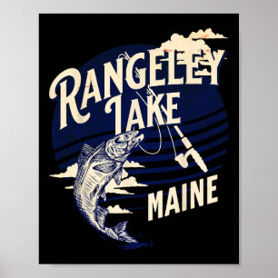 Affiche Lac Rangeley Maine Pêche à la mouche Truite B Fish