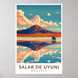 Affiche Lac salé d'Uyuni Bolivie Voyage en moto Art