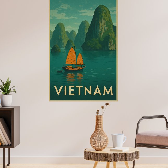 Affiche Lac Scénique Vintage Vietnam (Salon 3)