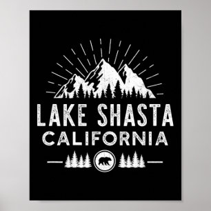Affiche Lac Shasta Californie - Ski de montagne Randonnée