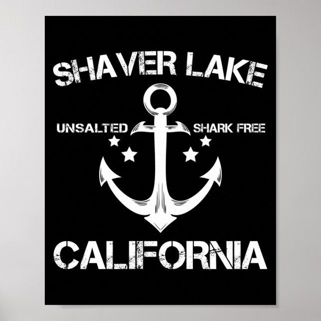 Affiche Lac Shaver californie pêche drôle camping (Devant)