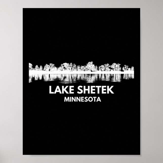 Affiche Lac Shetek Voyage Minnesota Drôle Pêche Été Ca (Devant)