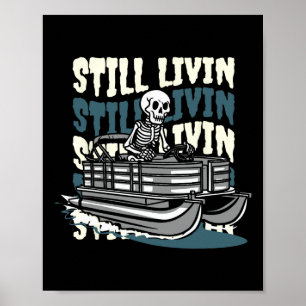 Affiche Lac Skeleton - Bateau Ponton
