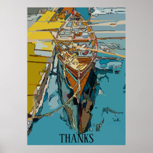 Affiche Lac Skiff, abstrait, modifier le texte