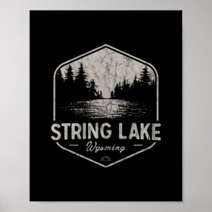 Affiche Lac String Wyoming Plein Air Vintage