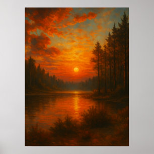 Affiche Lac Sunset - Nature Wall Art