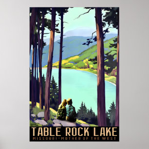 Affiche Lac Table Rock Missouri Arkansas Garçon et Fille
