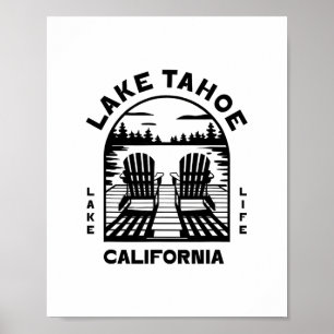 Affiche Lac Tahoe Californie Plein air Vintage