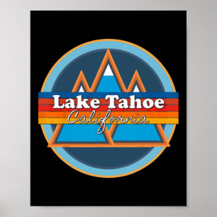 Affiche Lac Tahoe Californie, Ski, Planche à Neige, Vacanc