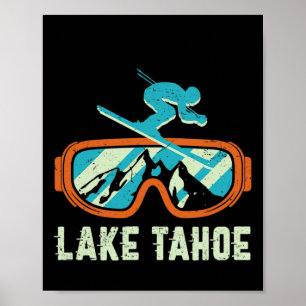 Affiche Lac Tahoe Californie Ski Vintage Rétro Et Sno
