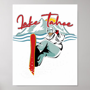 Affiche Lac Tahoe Sierra Nevada Californie Snowboard S