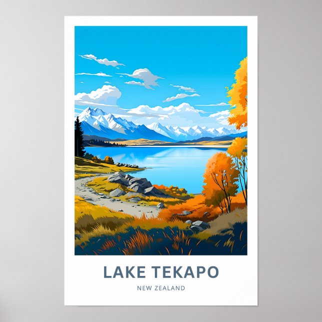 Affiche Lac Tekapo Nouvelle-Zélande Imprimer (Devant)