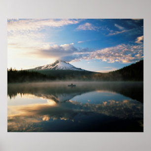 Affiche Lac Trillium   Forêt nationale du Mont Hood, OR