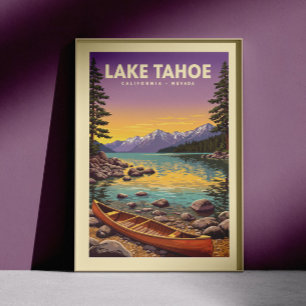 Affiche Lac vintage Tahoe Californie Nevada
