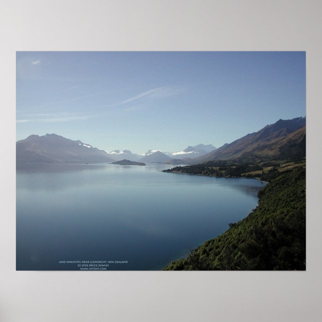 Affiche Lac Wakatipu près de Glenorchy, Nouvelle-Zélande (Devant)