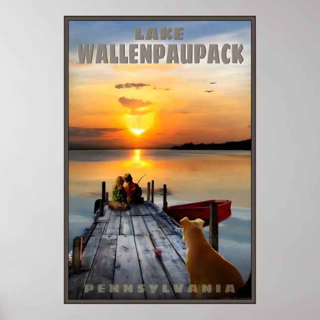 Affiche Lac Wallenpaupack Comté de Wayne Pennsylvanie (Devant)