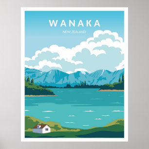 Affiche Lac Wanaka Nouvelle-Zélande
