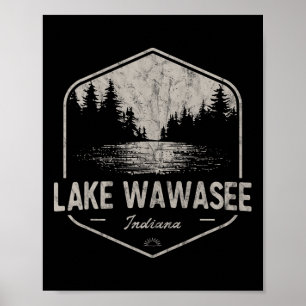 Affiche Lac Wawasee Indiana Plein air Vintage 