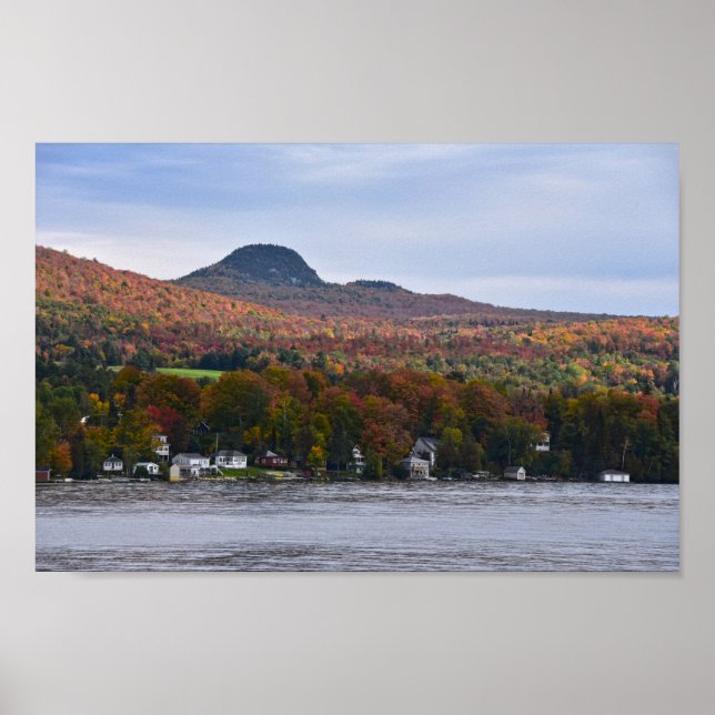 Affiche Lac Willoughby, Vermont, en automne (Devant)