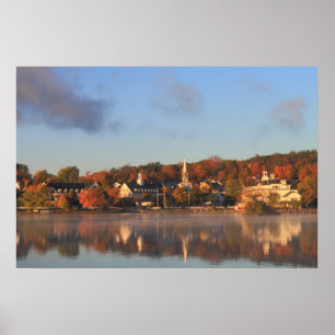Affiche Lac Winnipesaukee Meredith Automne matin